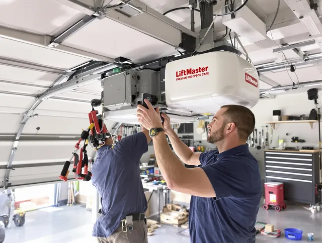 North Tustin Garage Door Repair technician performing advanced diagnostics on garage opener in North Tustin